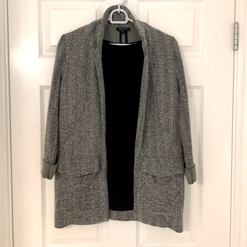 Topshop Long Casual Herringbone Blazer Jacket